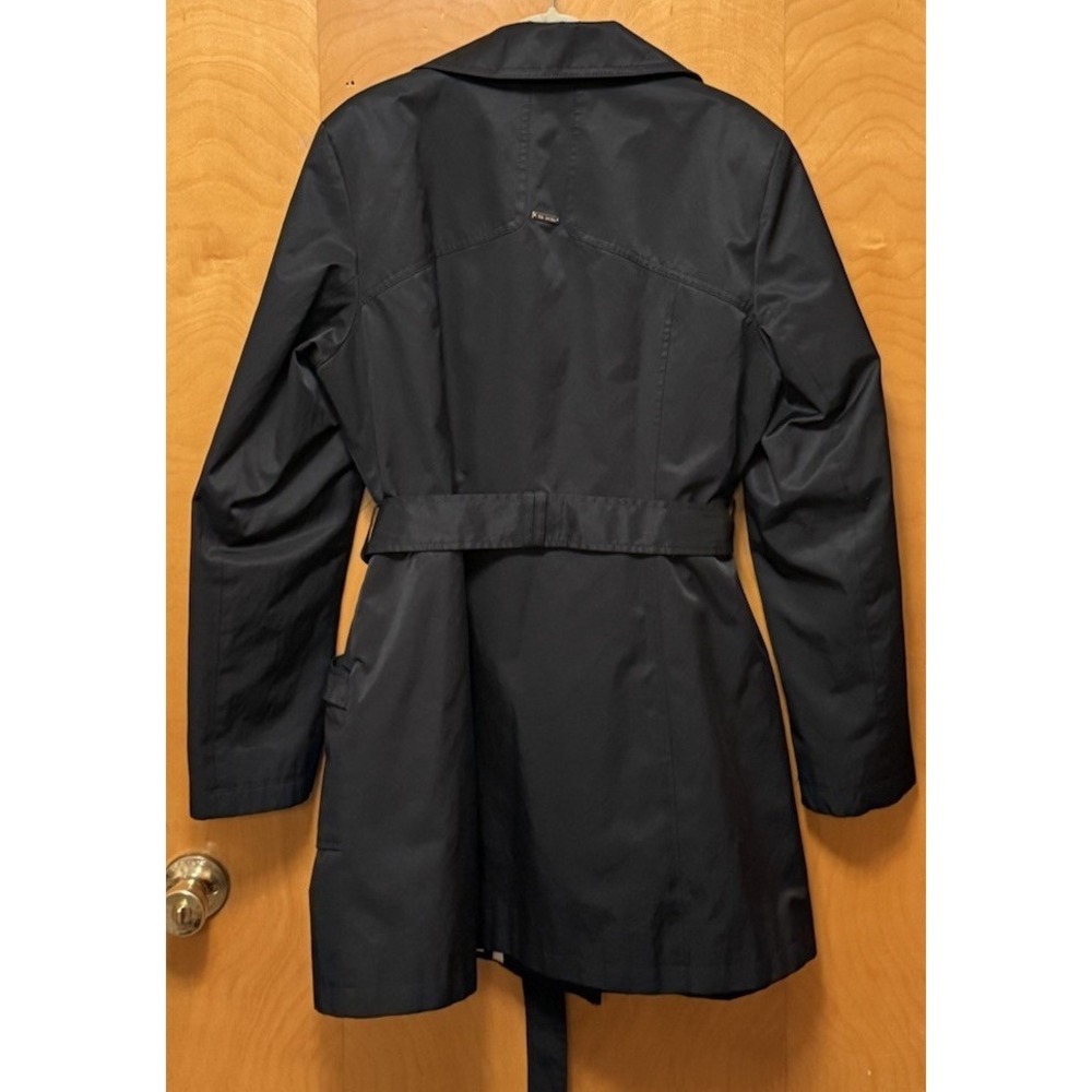 Via Spiga Womens‎ Double Breasted Belted Trench Coat Lined Pockets Black Sz XL - Picture 3 of 15